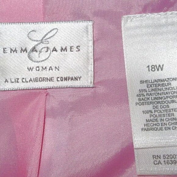 Emma James Womens Linen Blend Blazer Plus Size 18W Jacket Pockets Cottagecore - Picture 8 of 12